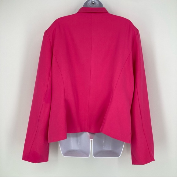 PrettyLittleThing Blazer Split Cuff Barbie Pink Seam Front Fitted Womens Plus 20 - Picture 2 of 15
